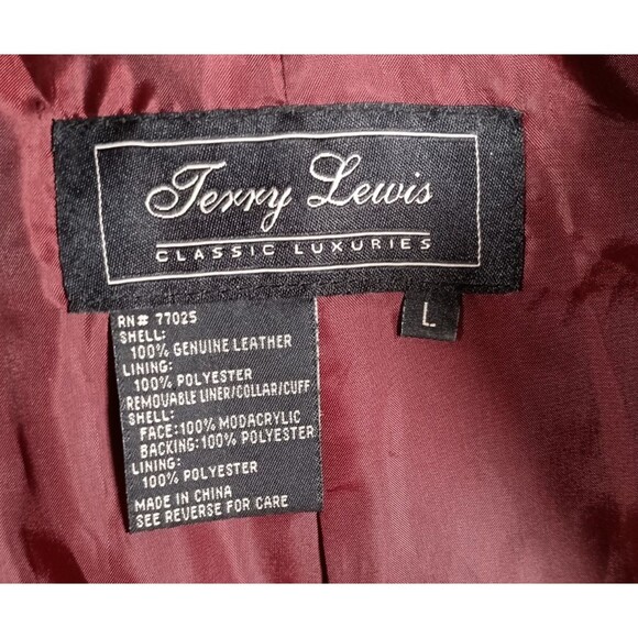 Terry Lewis Classic Luxuries Womens Red Leather Snap Button Jacket Size Large - Picture 3 of 8